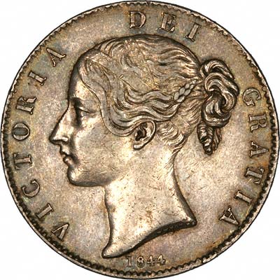 Obverse of 1844 Victoria Young Head Crown