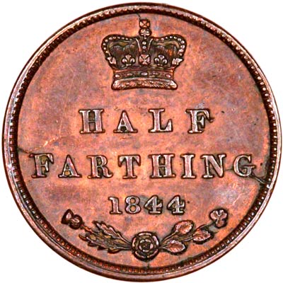 Reverse of 1844 Half Farthing