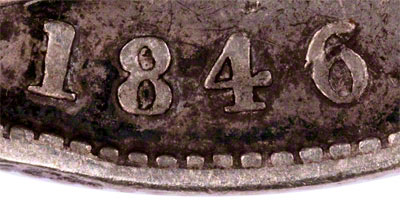 1846 Halfcrown Closeup