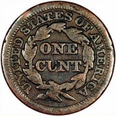 Reverse of Altered 1847 US Large Cent