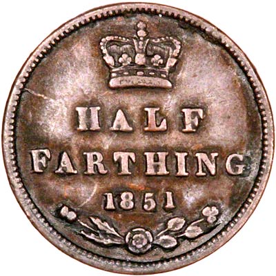 Reverse of 1851 Half Farthing