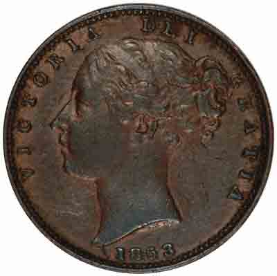 Obverse of Young Head Victoria Copper Farthing