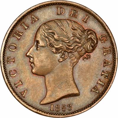 Great British Coins Unique Gifts Queen Victoria Early Copper Halfpenny 1853 Victorian Coin