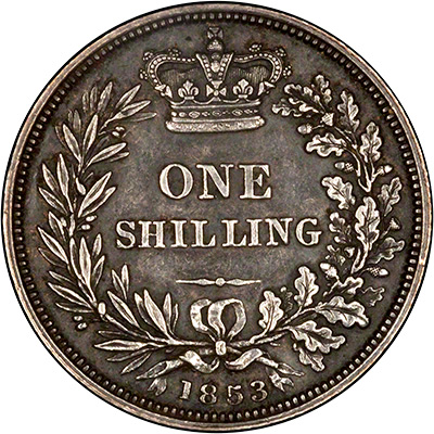 Reverse of 1853 Shilling