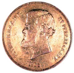 1856 Brazil Gold 20,000 Reis