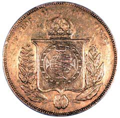 1856 Brazil Gold 20,000 Reis
