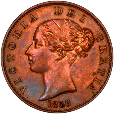 Obverse of 1858 Victoria Half Penny