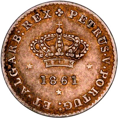 Obverse of Portuguese 1861 50 Reis