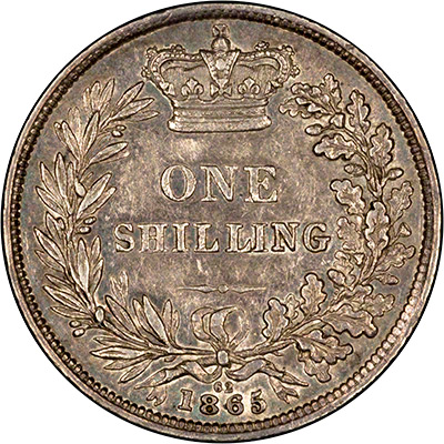 Reverse of 1865 Shilling