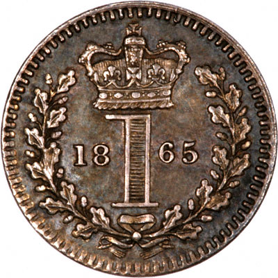 Reverse of 1865 Maundy Penny