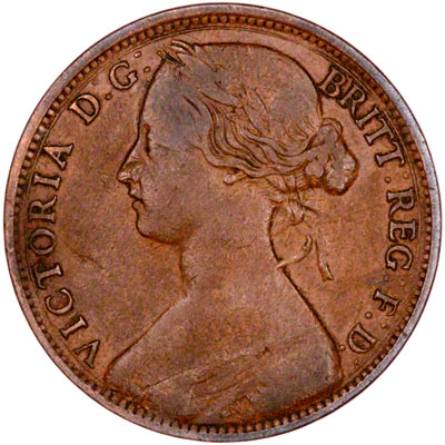 Obverse of 1865/3 Penny