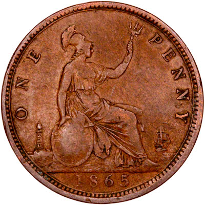 Reverse of 1865/3 Penny