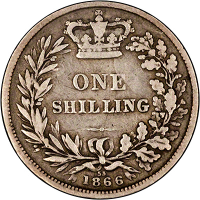 Reverse of 1866 Shilling