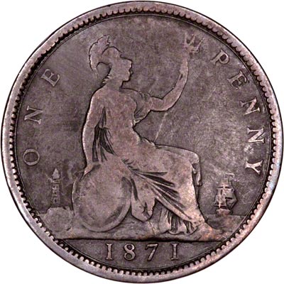 Reverse of 1871 Penny
