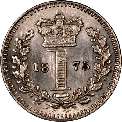 Reverse of 1875 Maundy Penny