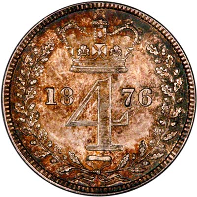 Reverse of 1876 Maundy Four Pence