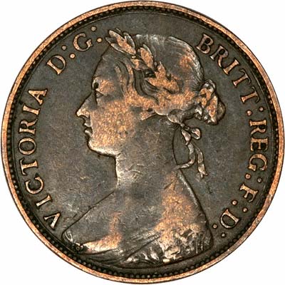 Obverse of 1877 Victoria Half Penny