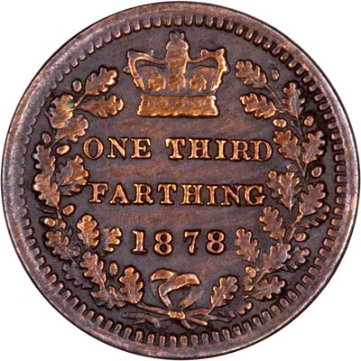 Reverse of 1878 Third Farthing