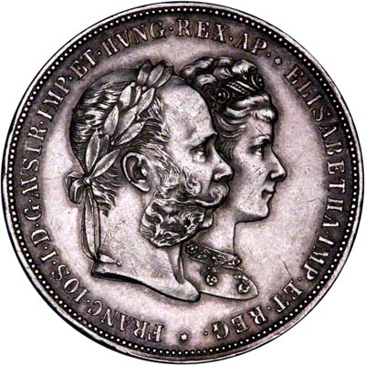 Obverse of 1879 Austrian 2 Gulden