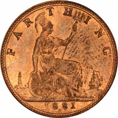 Britannia on the Reverse of an 1881-H Farthing