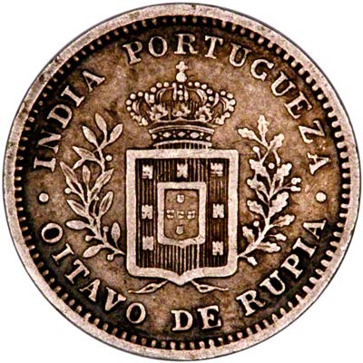 Reverse of 1881 India Eighth Rupee