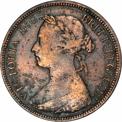 Obverse of 1883 Victoria Half Penny