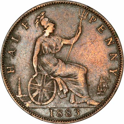Reverse of 1883 Victoria Half Penny