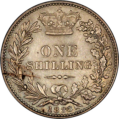 Reverse of 1883 Shilling