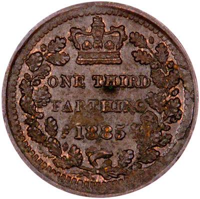 Reverse of 1885 Third Farthing