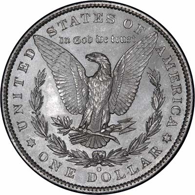 Reverse of 1885 American Morgan Type Silver Dollar