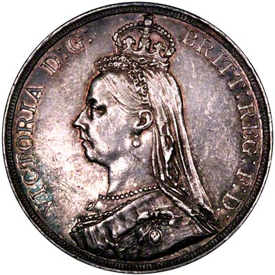 Obverse of 1887 Victoria Jubilee Head Crown