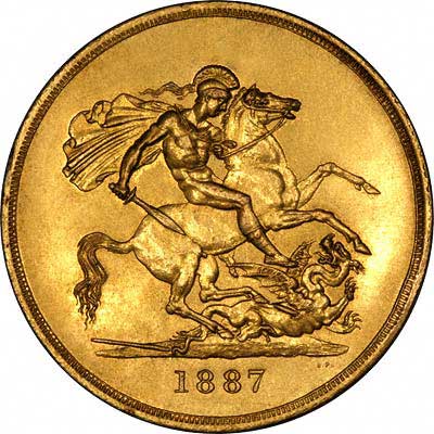 Victoria 1893 Old Head £5 Gold Coin Reverse