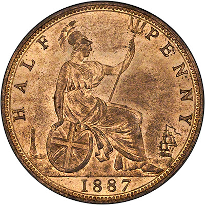 Reverse of 1887 Victoria Half Penny