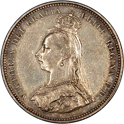 Obverse of 1887 Shilling