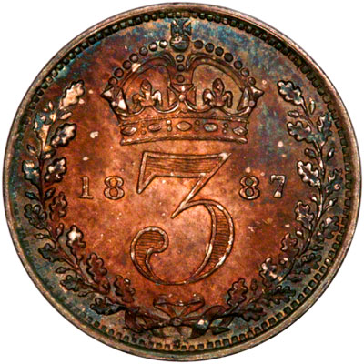 Reverse of 1887 Threepence