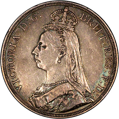 Obverse of 1888 Victoria Jubilee Head Crown