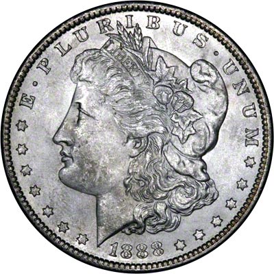 Obverse of 1888 - O American Morgan Type Silver Dollar