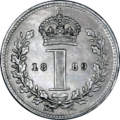 Reverse of 1889 Maundy Penny