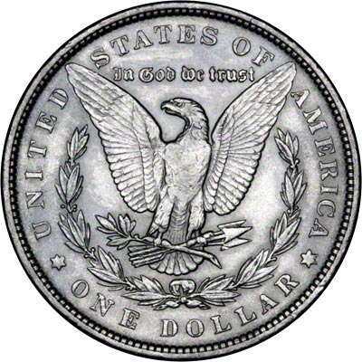Reverse of 1889  American Morgan Type Silver Dollar