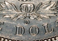 Mintmark 'O' for New Orleans on Reverse of Morgan Silver Dollar