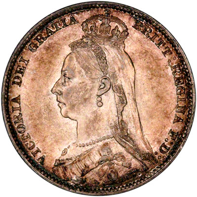 Obverse of 1890 Shilling