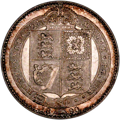 Reverse of 1890 Shilling