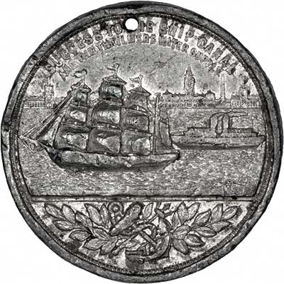 Obverse of 1894 Manchester Ship Canal Medallion