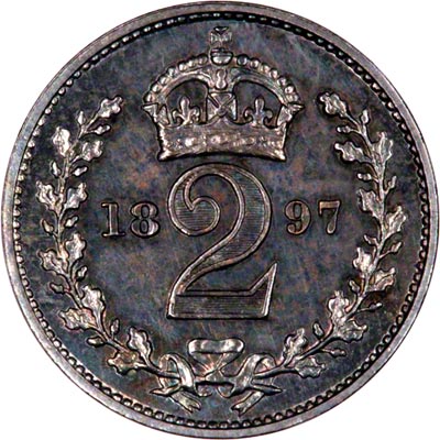 Reverse of 1897 Maundy Twopence
