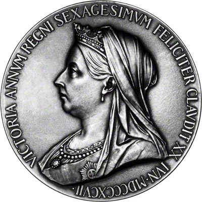 Obverse of 1897 Victoria Diamond Jubilee Silver Medallion