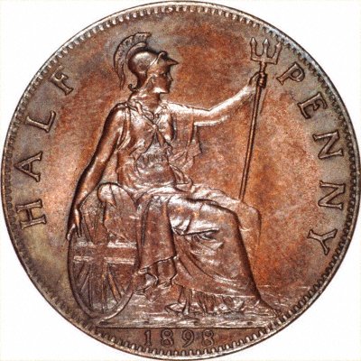 Reverse of 1898 Victoria Half Penny
