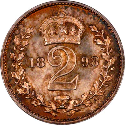 Reverse of 1898 Maundy Twopence