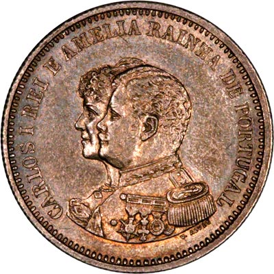 Obverse of Portuguese 1898 200 Reis