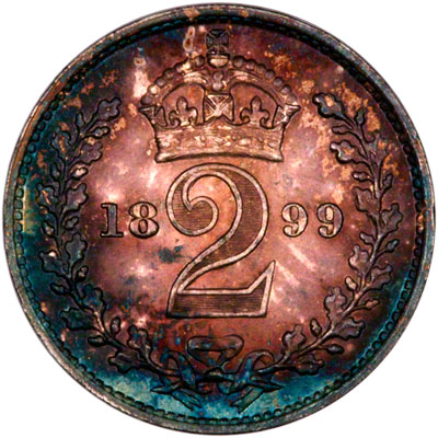 Reverse of 1899 Maundy Twopence