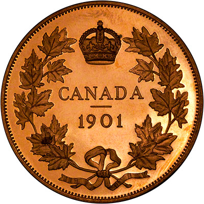 Reverse of 1901 Canada Retro Pattern Bronze Coin Medallion